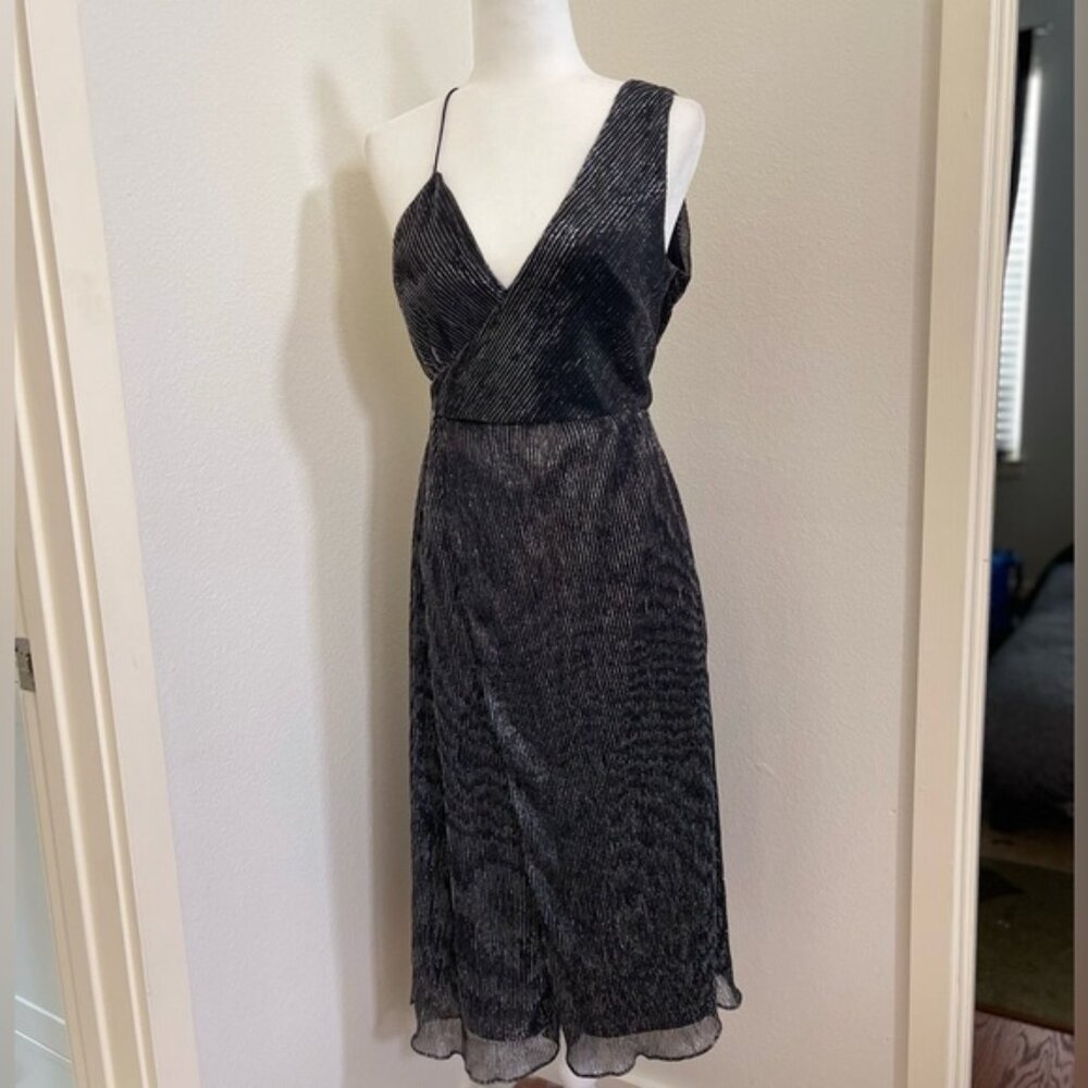 KEEPSAKE Women's  Asymmetrical Neckline Midi Cocktail Fit + Flare Dress S VIDEO